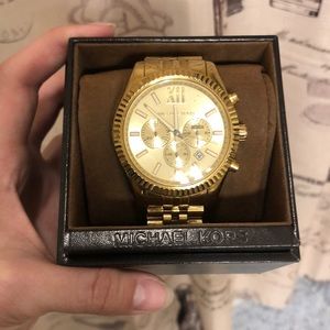 Michael Kors Mens Chronograph Lexington Gold Watch